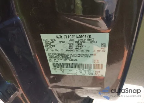 2006 Ford F150 из США, поврежденный, VIN 1FTPX14586FA06690